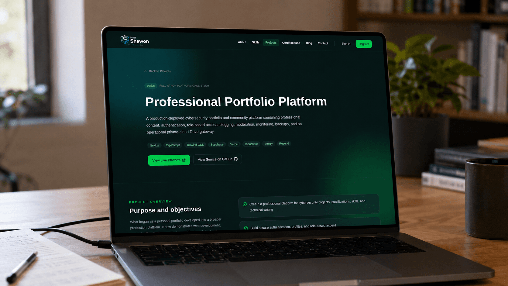 Professional Portfolio Platform project preview